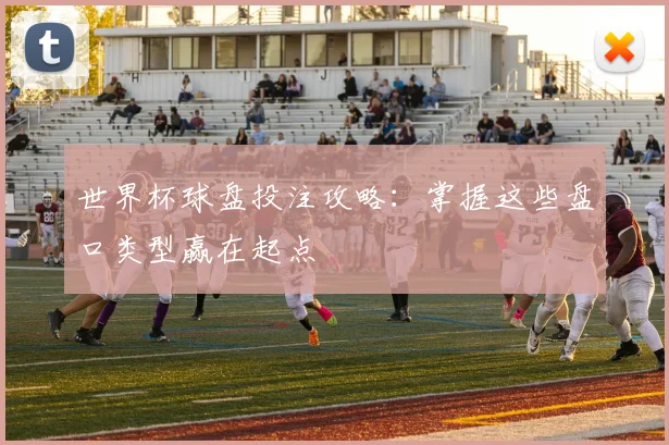 世界杯球盘投注攻略：掌握这些盘口类型赢在起点